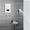 Shiyinge Mini scaldabagno elettico, piccolo scaldabagno istantaneo, regolabile, piccolo, elettrico, istantaneo, per cucina, bagni, ristoranti, hotel, LED, 6500 W, 220 V, bianco