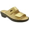 AXA SHOES Ciabatta estiva donna con plantare estraibile in pelle - doppio strappo - colore oro - numero 36