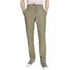 VEQUÈ Pantalone Uomo di Lino Primaverile Estivo Elegante Casual Leggero Tasche America (IT, Testo, 3XL, Regular, Regular, Beige)