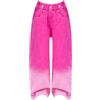 Generic Ragazze Baggy Jeans Gradiente Bambini Cool Cargo Jeans Carino Denim Pantaloni Elastico Vita Gamba Larga Adolescenti Pantaloni Hip Hop Casual Primavera Estate Joggers, Rosa acceso, 13-14 Anni