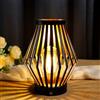 JHY DESIGN Lampada da tavolo alimentata a batteria, lampada da scrivania a gabbia metallica alta 22 cm Lampada da comodino senza fili per matrimoni in da letto soggiorno interno esterno (bronzo)