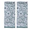 SKL Home Set di asciugamani jacquard floreale, verde muschio, 2 pezzi