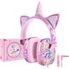 JYPS Cuffie Bambina con Filo, Cartone Animato Cuffie per Bambina, Cuffie Bambini 3,5 mm, Auricolari Sovraurali Pieghevoli Cablate per Bambini, Stereo Cuffie Musica per Ragazzi e Ragazzee (Unicorno)