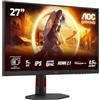 AOC Gaming U27G4R - Monitor 4K Ultra HD da 27 pollici, 160 Hz in UHD o 320 Hz in FHD, Dual Frame, 1 ms, compatibile G-Sync, HDR400 (3840x2160, 2x HDMI 2.1, 1x DisplayPort 1.4, hub USB)