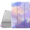 TiMOVO Cover per iPad 9 Generazione 2021/iPad 8 Generazione 2020/iPad 7 Generazione 2019, Custodia con Posteriore Traslucido Smart Cover con Auto Svegliati/Sonno per iPad 10.2, Viola di Acquerello