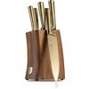 BerlingerHaus Berlinger Haus Set di 6 coltelli in acciaio temprato 3cr13/con supporto in legno di acacia/oro champagne