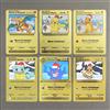 Carte Collezionabili Metallo Oro Stile Pokemon Pikachu Charizard Mewtwo Arceus