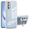 SEAHAI Cover per Samsung Galaxy A54 5G, Ultra Sottile Elegante Placcatura Glassato Traslucido Silicone Antiurto Custodia con Supporto Pieghevole e Pellicola Protettiva per Lenti, Bianca