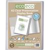 eco-eco Eco101 - Raccoglitore per presentazioni, formato A3, 50% riciclato, 40 tasche, trasparente, con buste in plastica