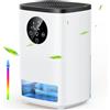 Lofrritp Deumidificatore Casa 1600ML, Deumidificatore Portatile Silenzioso, 2 Modalità Timer 24 ore Spegnimento Automatico, Controllo Touch 7 Colori di Luce per Camera da Letto, Guardaroba, Bagno
