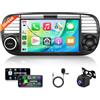 Rimoody 2G+64G Android Autoradio per Fiat 500 2007-2015 Senza Fili Carplay Android Auto, 7 Pollici Touchscreen Autoradio con Navi GPS WiFi Mirror Link Bluetooth FM/RDS/DVR/EQ/DAB+/SWC Telecamera Posteriore