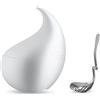 Alessi Nunziatella ESI23 SET, Contenitore e Mestolo Forato di Design per servire la Mozzarella, in Resina Termoplastica, Bianco