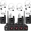 UHF Set Di Microfoni Wireless Con 4 Trasmettitori Bodypack/Cuffie/Microfono Senz