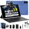 TIGERFU 10 Pollici Tablet Android 14, Tablet PC, 36GB RAM+128GB ROM (1TB TF), Quad-Core 2.0 GHz, 5G WiFi丨GPS丨Widevine L1丨Bluetooth 5.0丨8000mAh丨8MP+5MP, Tablet con Tastiera, Mouse e Penna - Blu