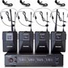 Sistema Microfonico Wireless UHF a 4 Canali Con Microfoni per Cuffie Lavalier, 4