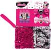 Joy Toy 63764 - Minnie Set con 6 Elastici, 2 pinze per Capelli con Fiocchi e borsettina con Pailettes magiche, Multicolore