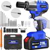 Yiyai 3 in 1 Avvitatore a Impulsi Brushless, 1/2'' 550N.m Chiave Elettrica con 12 Bits per Forare/Svitare, Riduttore Stepless Avvitatore Impulsi 3400RPM con Luce LED Attivata per Auto,Casa,DIY (4.0Ah)