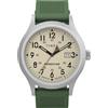 Timex Orologio da uomo Expedition Scout da 40 mm, cinturino in silicone verde, quadrante naturale, cassa in acciaio IP TW4B30100