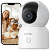 ZOSI Telecamera Casa Wi-Fi Interno, 2MP Videocamera Sorveglianza, Visione Notturna, Audio Bidirezionale, 360° Visuale, Rilevamento di Persone/Movimento, Chiamata con un Tocco, C518