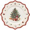 Villeroy & Boch - Toy's Delight Piatto Segnaposto Rosso,Bianco, Adatto per Microonde, Piatto Ceramica Natale, Decorazione Natalizie, Porcellana Premium