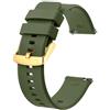 BISONSTRAP Cinturino 19mm, Cinturini per Orologio in Silicone a Sgancio Rapido per Uomo Donna (Verde Militare,Fibbia Oro)