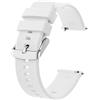 BISONSTRAP Cinturino 19mm, Cinturini per Orologio in Silicone a Sgancio Rapido per Uomo Donna (Bianco,Fibbia Argento)
