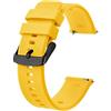 BISONSTRAP Cinturino 19mm, Cinturini per Orologio in Silicone a Sgancio Rapido per Uomo Donna (Giallo,Fibbia Nera)