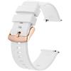 BISONSTRAP Cinturino 19mm, Cinturini per Orologio in Silicone a Sgancio Rapido per Uomo Donna (Bianco,Fibbia in Oro Rosa)