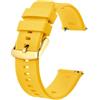 BISONSTRAP Cinturino 19mm, Cinturini per Orologio in Silicone a Sgancio Rapido per Uomo Donna (Giallo,Fibbia Oro)