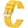 BISONSTRAP Cinturino 19mm, Cinturini per Orologio in Silicone a Sgancio Rapido per Uomo Donna (Giallo,Fibbia Argento)