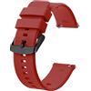 BISONSTRAP Cinturino 19mm, Cinturini per Orologio in Silicone a Sgancio Rapido per Uomo Donna (Vino Rosso,Fibbia Nera)