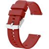 BISONSTRAP Cinturino 19mm, Cinturini per Orologio in Silicone a Sgancio Rapido per Uomo Donna (Vino Rosso,Fibbia Argento)