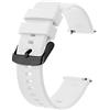 BISONSTRAP Cinturino 19mm, Cinturini per Orologio in Silicone a Sgancio Rapido per Uomo Donna (Bianco,Fibbia Nera)