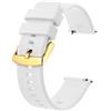 BISONSTRAP Cinturino 19mm, Cinturini per Orologio in Silicone a Sgancio Rapido per Uomo Donna (Bianco,Fibbia Oro)