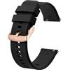 BISONSTRAP Cinturino 19mm, Cinturini per Orologio in Silicone a Sgancio Rapido per Uomo Donna (Nero,Fibbia in Oro Rosa)