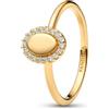 PANDORA Timeless 163800C01-54 - Ghirlanda ovale con incisione in argento sterling 14 carati, con zirconi, misura 54, Argento sterling, Zirconia cubica