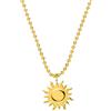 Purelei® Collana da donna in filigrana con ciondolo solare in acciaio inox (oro 18 carati, argento, oro rosa), L: 50-55 cm