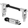 Rolling Square inCharge 6 - Portachiavi con Cavo Usb Type-c, Cavetto Universale Cellulare, Regalo Uomo, Caricatore Universale Cellulare 6 in 1, Gadget Tecnologico, Argento, Cavo Lightning da 15W