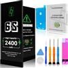 GOLDWANGWANG Batteria per iPhone 6S, 2400mAh Alta Capacità, Compatibile con A1633 A1688 A1700, 0 Cicli, Kit di Riparazione Completo, Certificato CE/RoHS/FCC