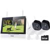 ANNKE Kit Videosorveglianza WiFi Esterno con 7 Monitor, 4CH 5MP NVR con Touch Screen IPS e 2 Telecamere IP 3MP Esterni, Visione Notturna da 100ft, Audio Bidirezionale, Rilevamento del Movimento