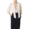 ELISABETTA FRANCHI ABITO IN GEORGETTE E CREPECON PIPING - AB77151E2 - burro