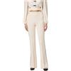 ELISABETTA FRANCHI PANTALONE IN CREPE CON PIPING A CONTRASTO - PA08451E2 - burro
