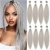 ACUTEBAO Pre-stretched Braiding Hair Professional Easy Crochet Braid Hair 26 Inch 8 Packs Hot Water Setting Soft Synthetic Braiding Hair Extension for Twist Senegalese Crochet Hair (26 inch, Grey)