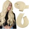 Moresoo Extension Capelli Veri Tessitura Biondo Platino Extension Tessitura Capelli Veri Biondo 35 cm/14 Pollice #60 100g