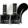 Mylee Set Smalto Gel Semipermanente Bianco e Nero 2x8ml [Cruella] - UV/LED Nail Art Manicure Pedicure, Lunga Durata, per Uso Professionale e Domestico, Vegan & Cruelty Free