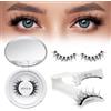 QUEWEL Ciglia Finte Magnetiche Naturali, Ciglia Finte Magnetiche riutilizzabili con applicatore, non c'è bisogno di colla magnetica per Ciglia QUEWEL facile da indossare e rimuovere （Set-D-1）