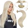 Moresoo Extension Cheratina Capelli Veri 40 cm #60 50g 50 Ciocche Remy | Struttura Pregiata, Volume Dorato, Acconciatura Gala, Lucentezza Viva, Stile Moderno, Movimento Libero, Trend
