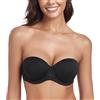 Lemorosy Reggiseno Senza Spalline da Donna Push Up con Ferretto Senza Schienale con Coppe Sagomate(3D,Beige)