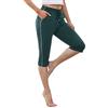 Gyabnw Pantaloni Donna Sportivi Capri Casual Fitness Pantaloni Cropped Estivi 3/4 Pantaloni con Tasche per Jogger Fitness A-Verde Scuro,L
