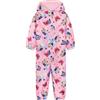 BlueY Tuta Pioggia Bambina, Tutto in Uno Tuta Impermeabile Bambini con Cappuccio Tuta Foderato in Pile per Giochi Viaggi (Rosa, 4-5 anni)